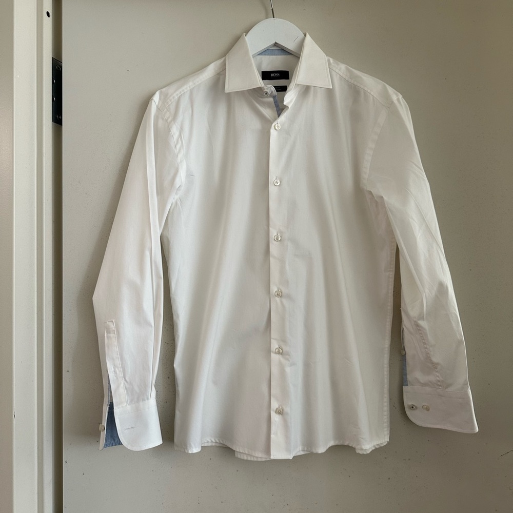 Hugo Boss White Button Down Dress Shirt